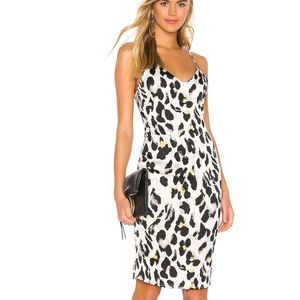 superdown Fierra Midi Slip Dress Leopard Print NWT